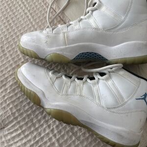 Jordan Retro 11 White and Light Blue Sneakers